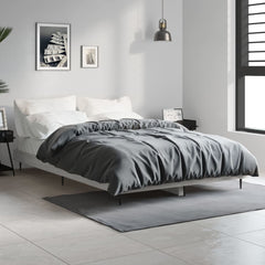 Bed Frame without Mattress 120x190 cm Engineered Wood Grey sonoma