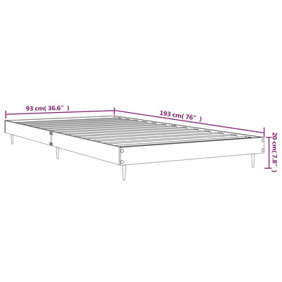 Bed Frame White 90x190 cm Single Engineered Wood