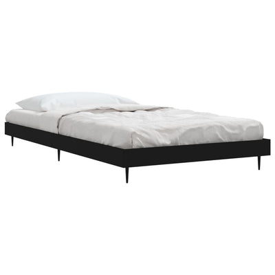 Bed Frame Black 90x190 cm Single Engineered Wood