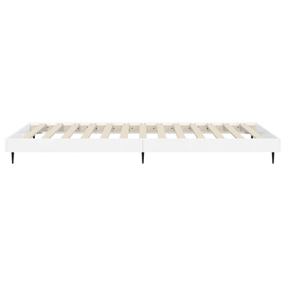 Bed Frame High Gloss White 90x190 cm Single Engineered Wood