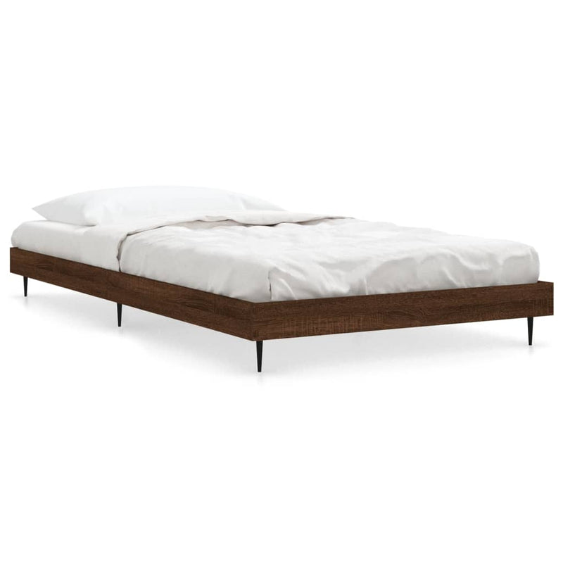 Bed Frame Brown Oak 90x190 cm Single Engineered Wood