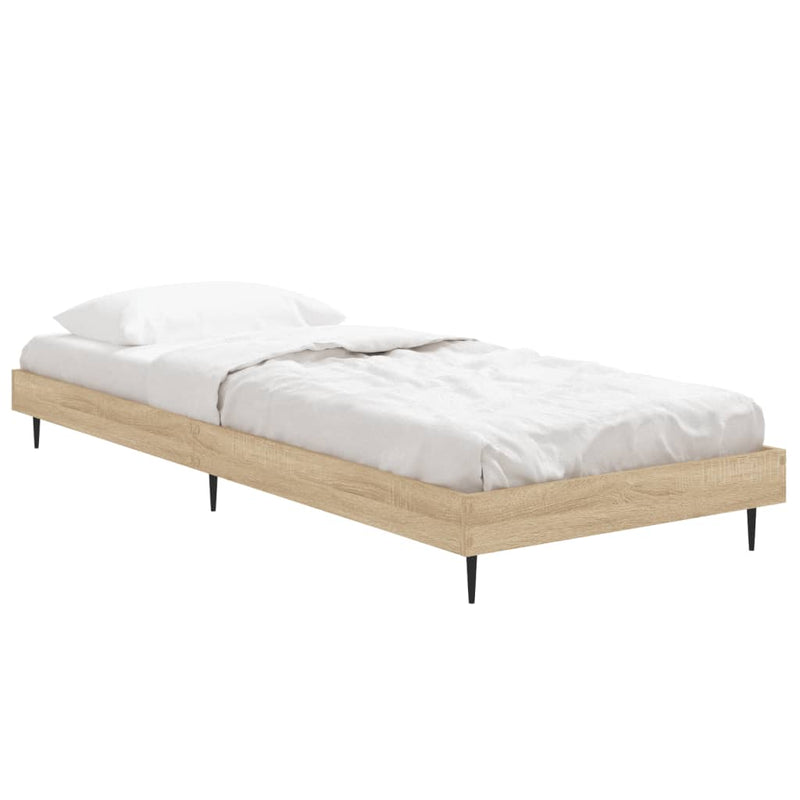 Bed Frame Sonoma Oak 75x190 cm Small Single Engineered Wood