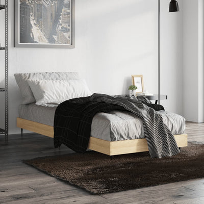 Bed Frame Sonoma Oak 75x190 cm Small Single Engineered Wood