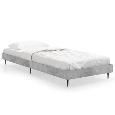 Bed Frame Concrete Grey 75x190 cm Small Single Engineered Wood