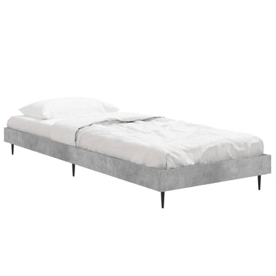 Bed Frame Concrete Grey 75x190 cm Small Single Engineered Wood