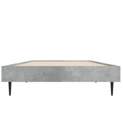 Bed Frame Concrete Grey 75x190 cm Small Single Engineered Wood