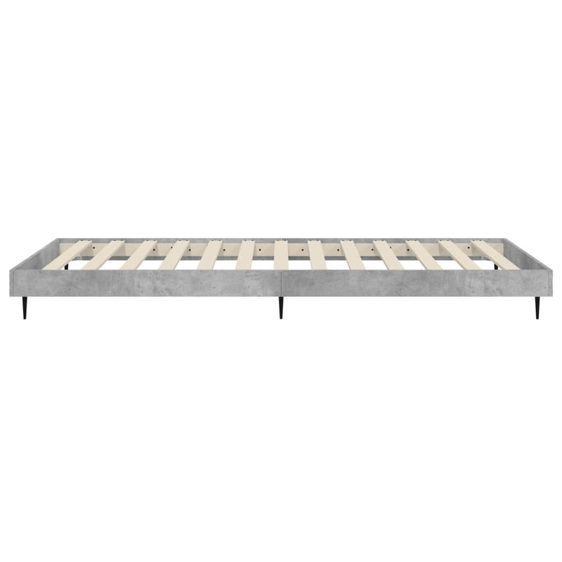 Bed Frame Concrete Grey 75x190 cm Small Single Engineered Wood