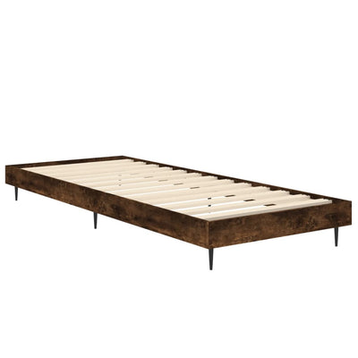 Bed Frame Smoked Oak 75x190 cm Small Single Engineered Wood