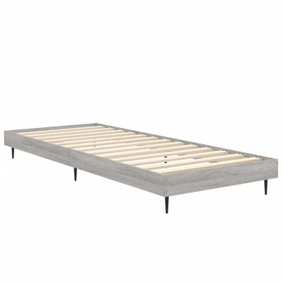 Bed Frame Grey Sonoma 75x190 cm Small Single Engineered Wood