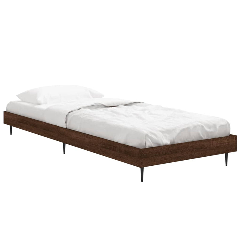 Bed Frame Brown Oak 75x190 cm Small Single Engineered Wood