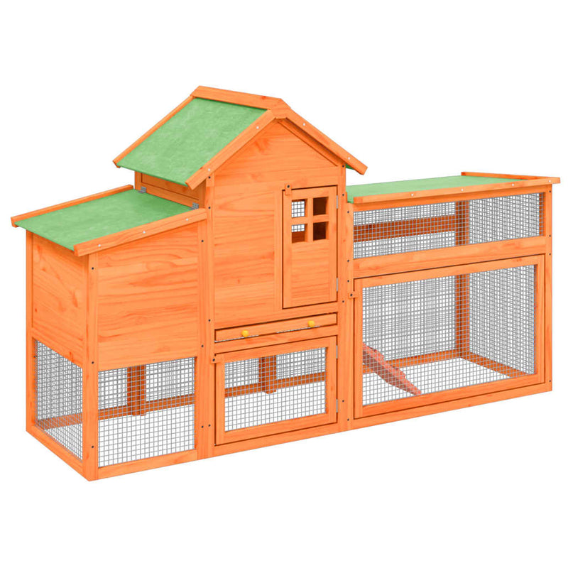 Chicken Coop Brown 186.5x58.5x113 cm Solid Wood Pine