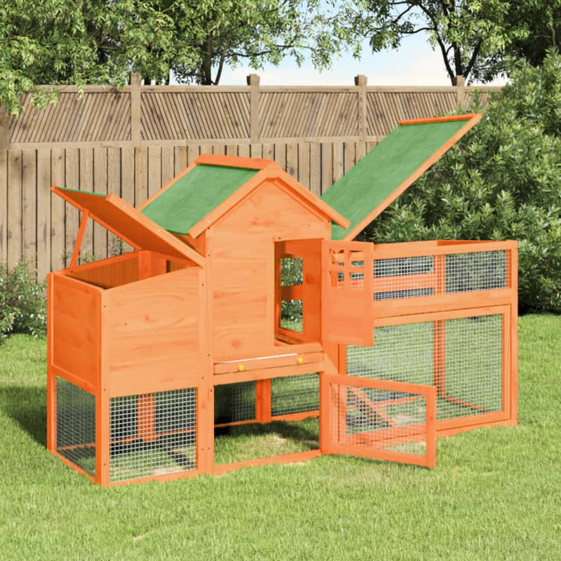 Chicken Coop Brown 186.5x58.5x113 cm Solid Wood Pine