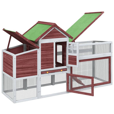 Chicken Coop Mocha 186.5x58.5x113 cm Solid Wood Pine