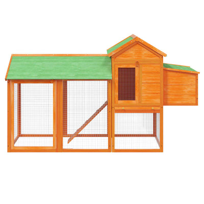 Chicken Coop Brown 193x65x117 cm Solid Wood Pine