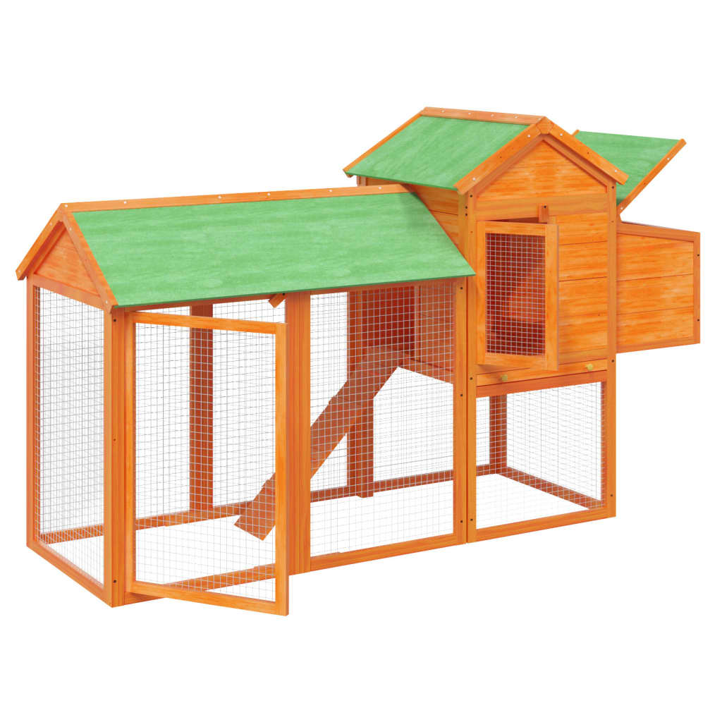 Chicken Coop 193x65x117 cm Solid Wood Pine Brown