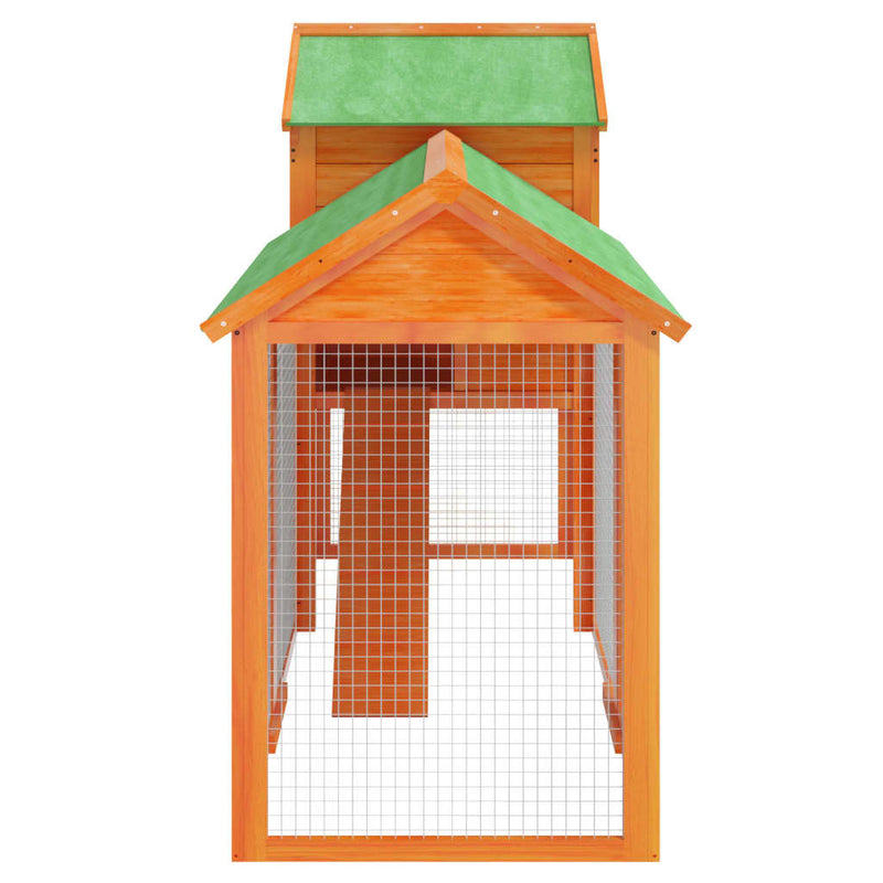 Chicken Coop Brown 193x65x117 cm Solid Wood Pine