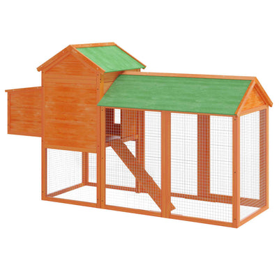 Chicken Coop Brown 193x65x117 cm Solid Wood Pine