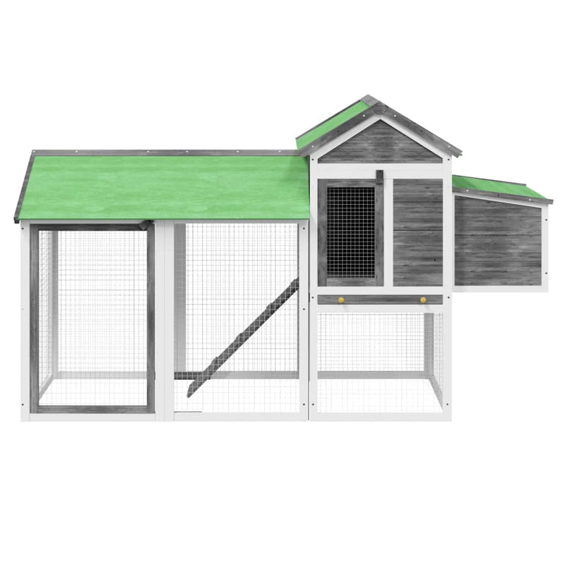 Chicken Coop Grey 193x65x117 cm Solid Wood Pine