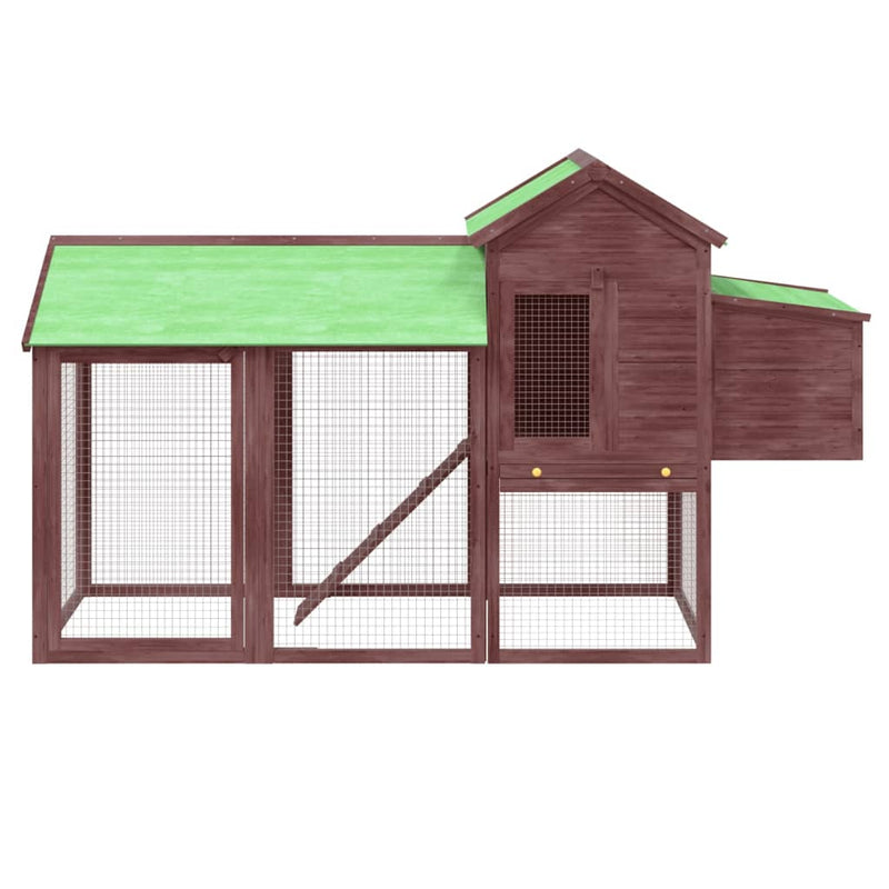 Chicken Coop Mocha 193x65x117 cm Solid Wood Pine