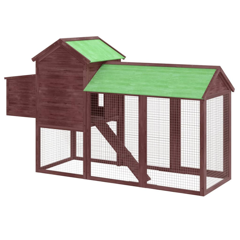 Chicken Coop Mocha 193x65x117 cm Solid Wood Pine