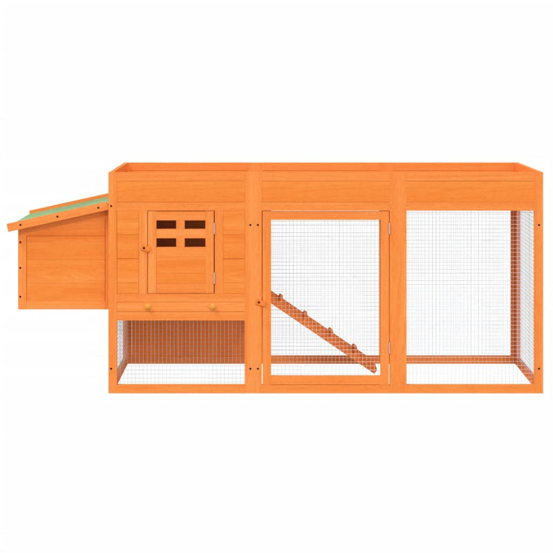 Chicken Coop Brown 204x50x84 cm Solid Wood Pine