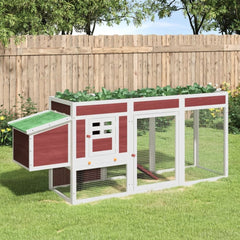 Chicken Coop 204x50x84 cm Solid Wood Pine Mocha