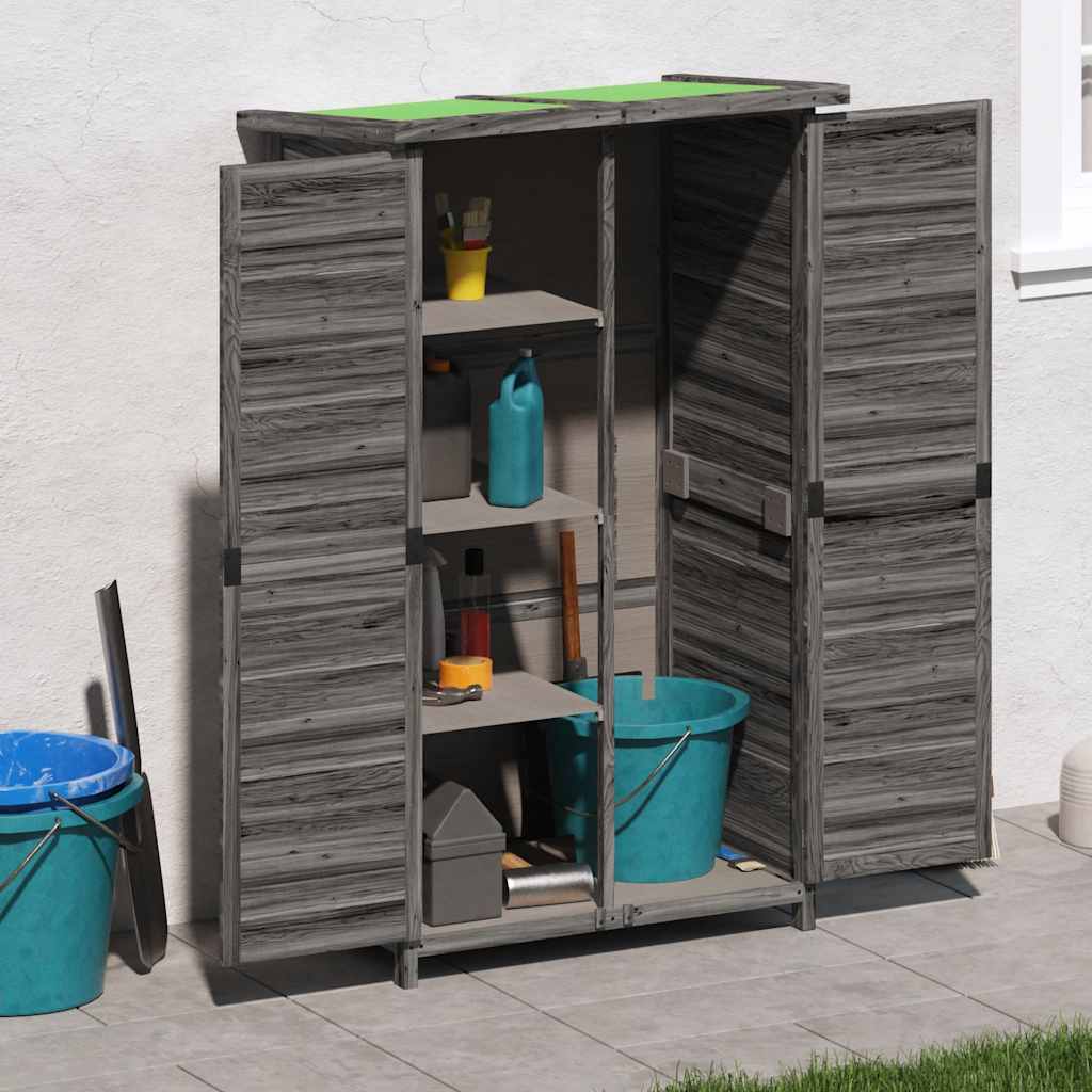 Garden Tool Shed 83x57x140 cm Solid Wood Pine Grey