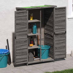 Garden Tool Shed 83x57x140 cm Solid Wood Pine Grey