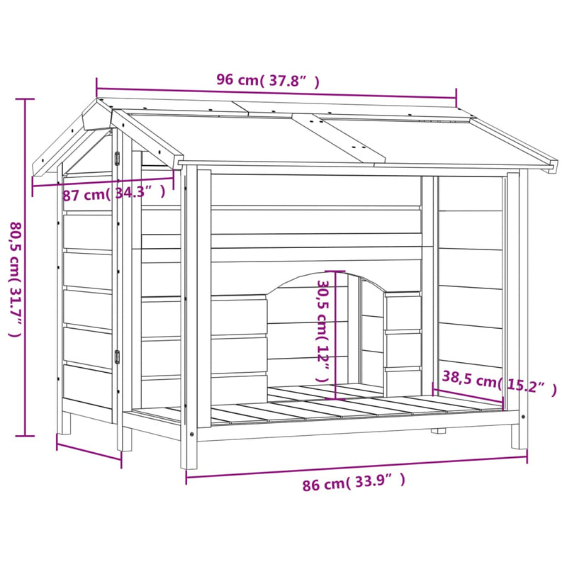 Dog Kennel Mocha 96x87x80.5 cm Solid Wood Pine