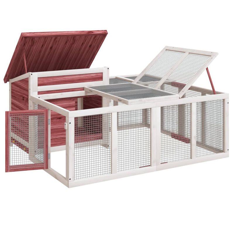 Rabbit Hutch Mocha 144x123x67.5 cm Solid Wood Pine