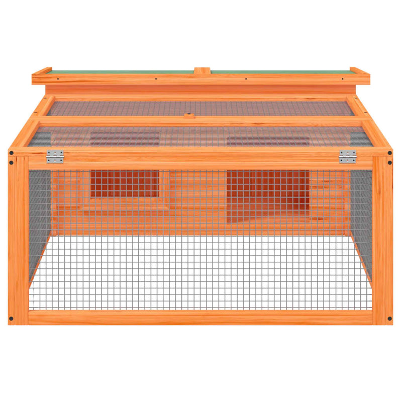 Rabbit Hutch Brown 117.5x97x47.5 cm Solid Wood Pine