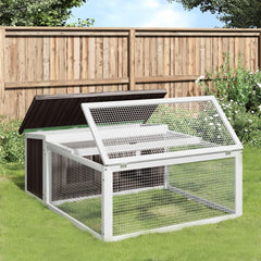 Rabbit Hutch 117,5x97x47,5 cm Solid Wood Pine Grey