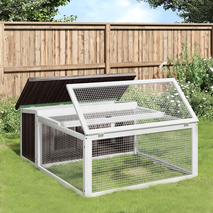 Rabbit Hutch 117,5x97x47,5 cm Solid Wood Pine Grey