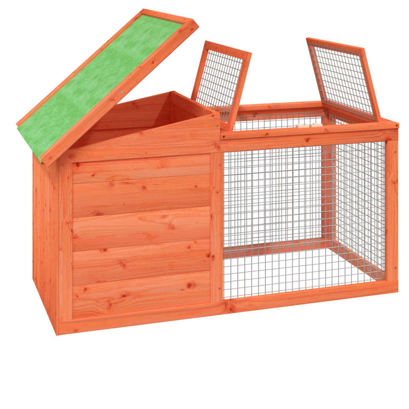 Rabbit Hutch Brown 100.5x54x55 cm Solid Wood Pine