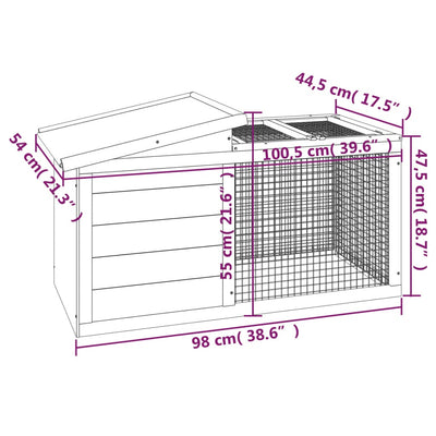 Rabbit Hutch Mocha 100.5x54x55 cm Solid Wood Pine