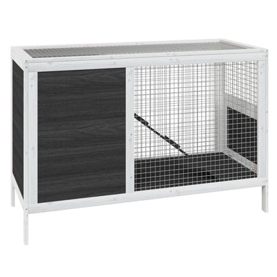 Rabbit Hutch Grey 103x44x69.5 cm Solid Wood Pine