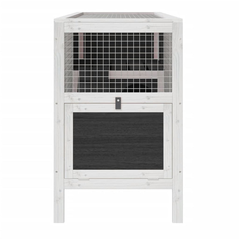 Rabbit Hutch Grey 103x44x69.5 cm Solid Wood Pine