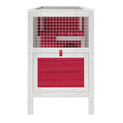 Rabbit Hutch Red 103x44x69.5 cm Solid Wood Pine