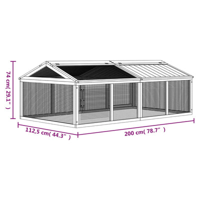 Run Box Mocha 200x112.5x74 cm Solid Wood Pine