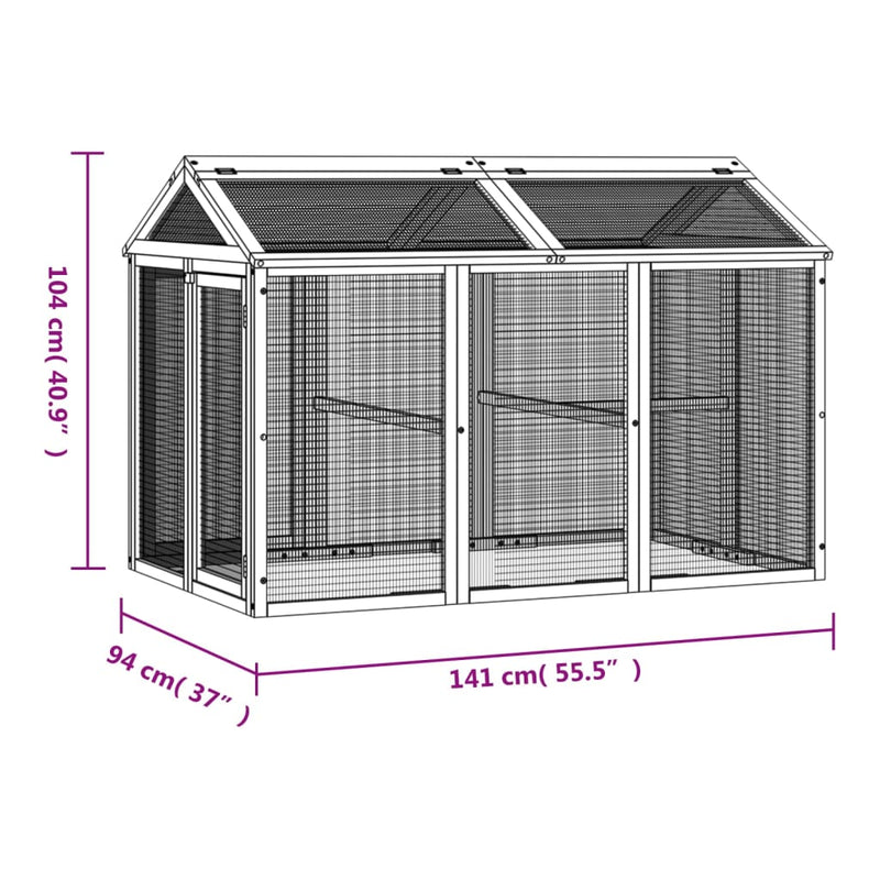 Run Box Brown 141x94x104 cm Solid Wood Pine