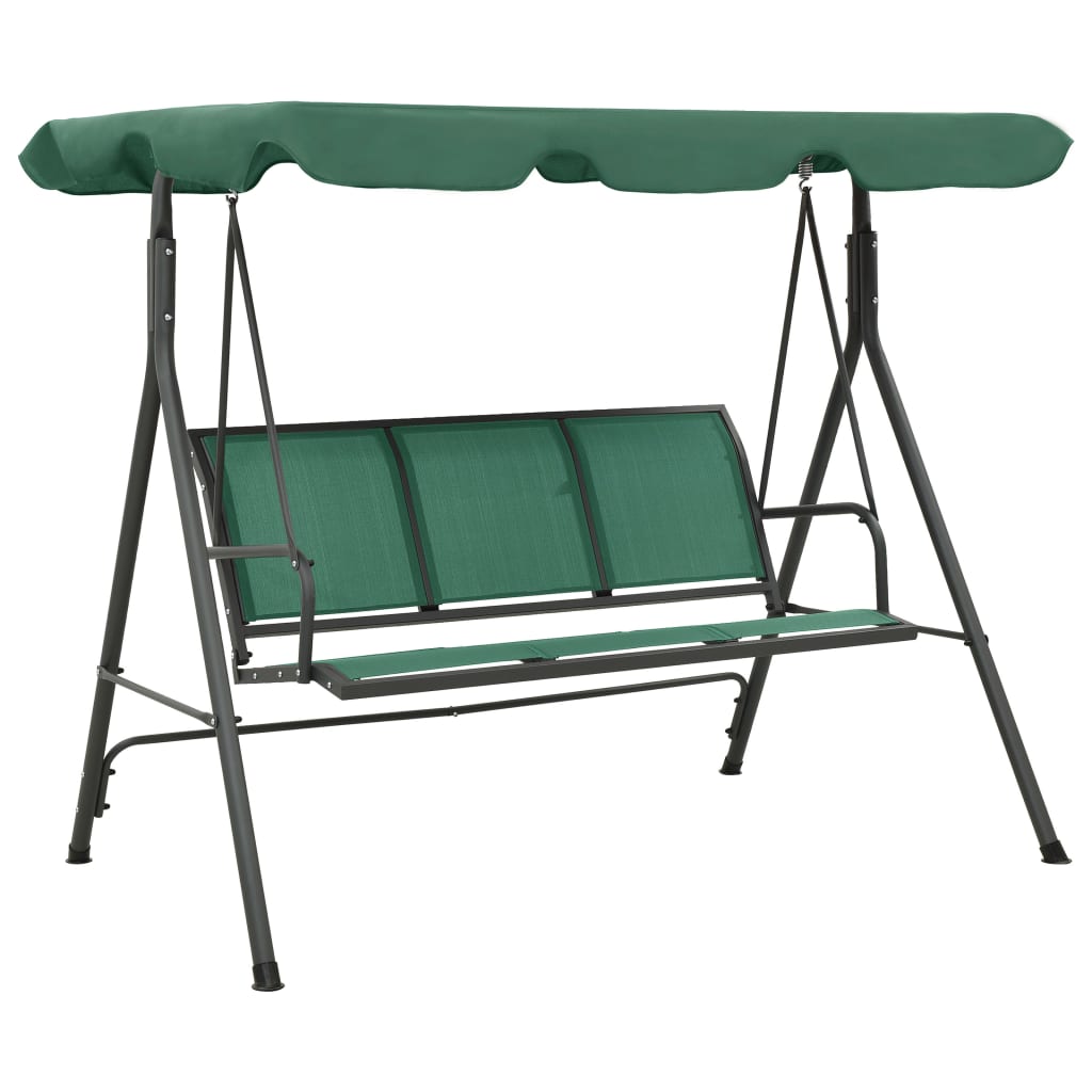 Garden Swing Bench with Canopy Green