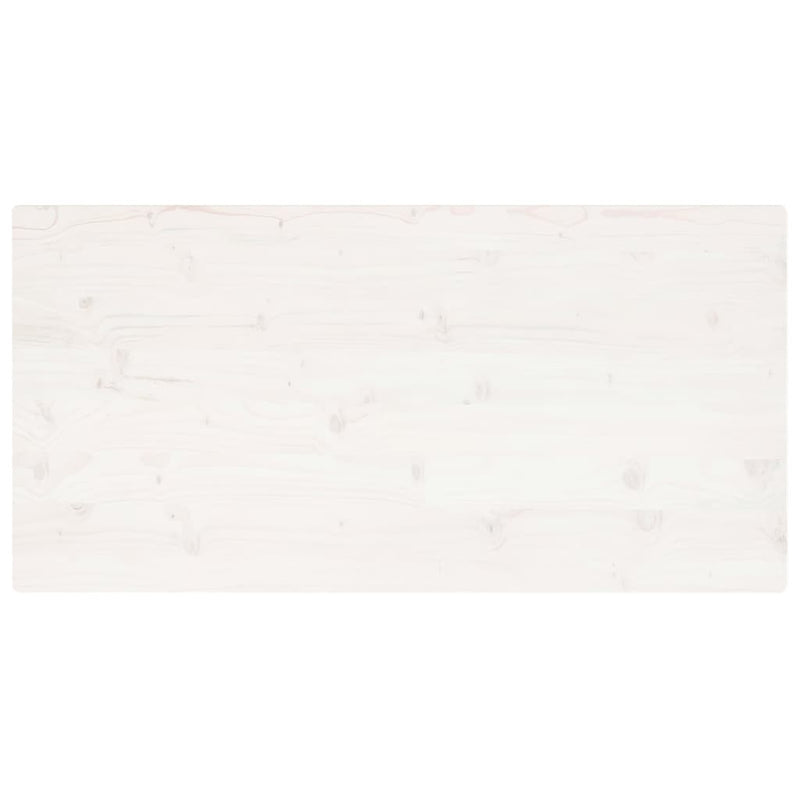 Table Top White 100x50x2.5 cm Solid Wood Pine Rectangular