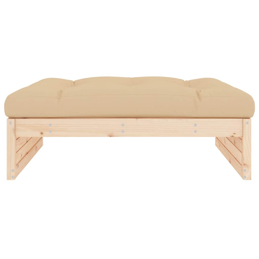 vidaXL Garden Footstool 120x80 cm Solid Wood Pine 3