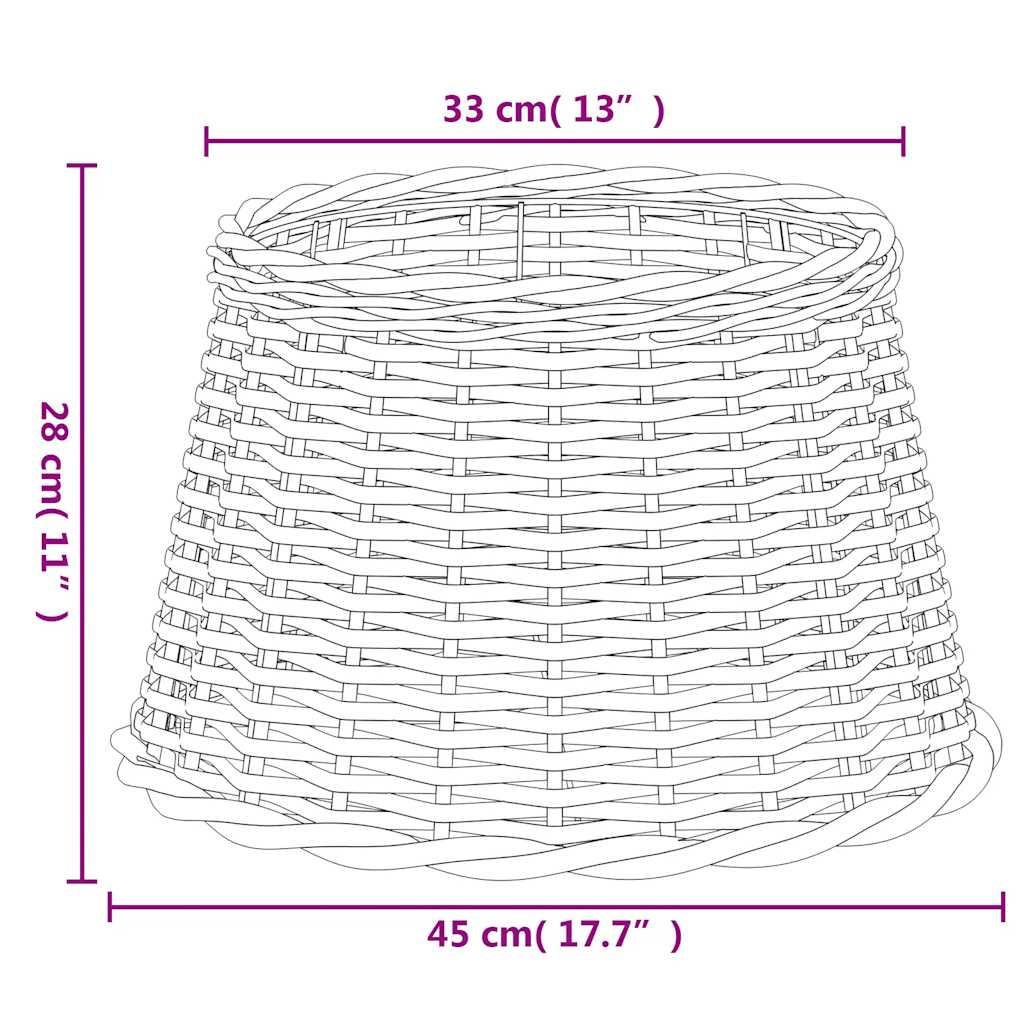 vidaXL Lamp Shade White Ø45x28 cm Wicker 6