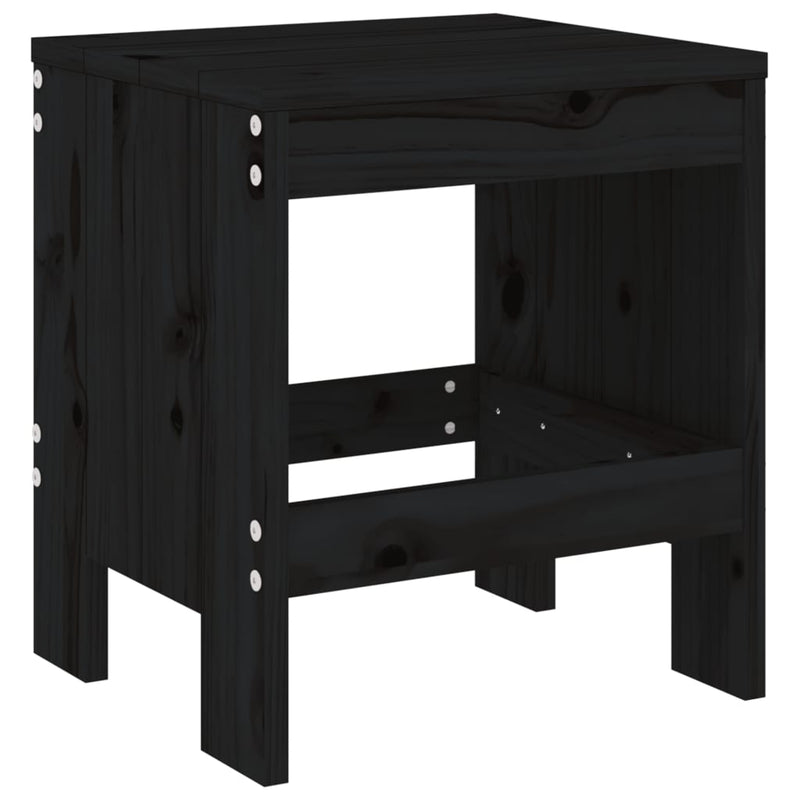 3 Piece Garden Bistro Set Black Solid Wood Pine