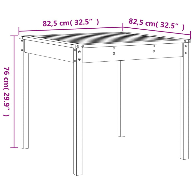 5 Piece Garden Dining Set White Solid Wood Pine