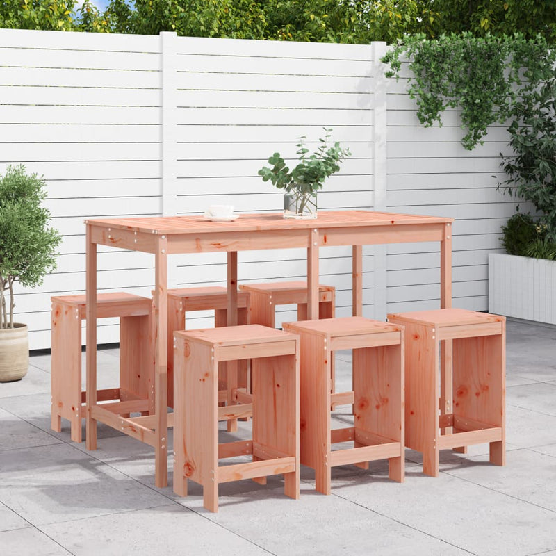 7 Piece Garden Bar Set Solid Wood Douglas