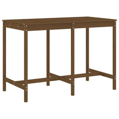 7 Piece Garden Bar Set Solid Wood Pine Honey brown pine