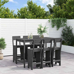 7 Piece Garden Bar Set Solid Wood Pine Grey pine