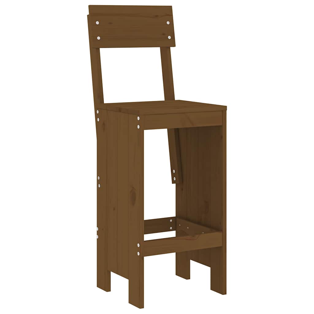 7 Piece Garden Bar Set Solid Wood Pine Honey brown pine